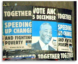 ANC election posters in Johannesburg.