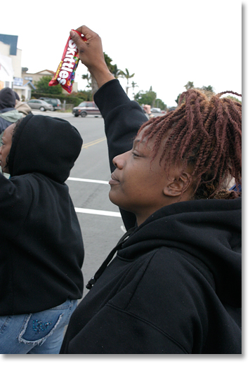 Demanding Justice for Trayvon Martin. Before being killed, Treyvon Martin had been to a local convenience store to buy a packet of Skittles and a drink. Photo by Nic Paget-Clarke.