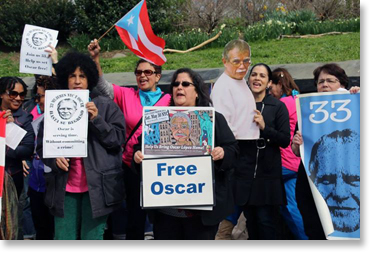 NYC's 35 Women for Oscar demonstrate for his freedom. 