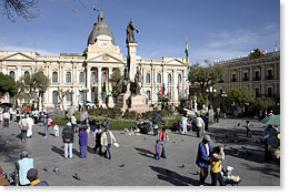 Murillo Plaza, downtown La Paz.