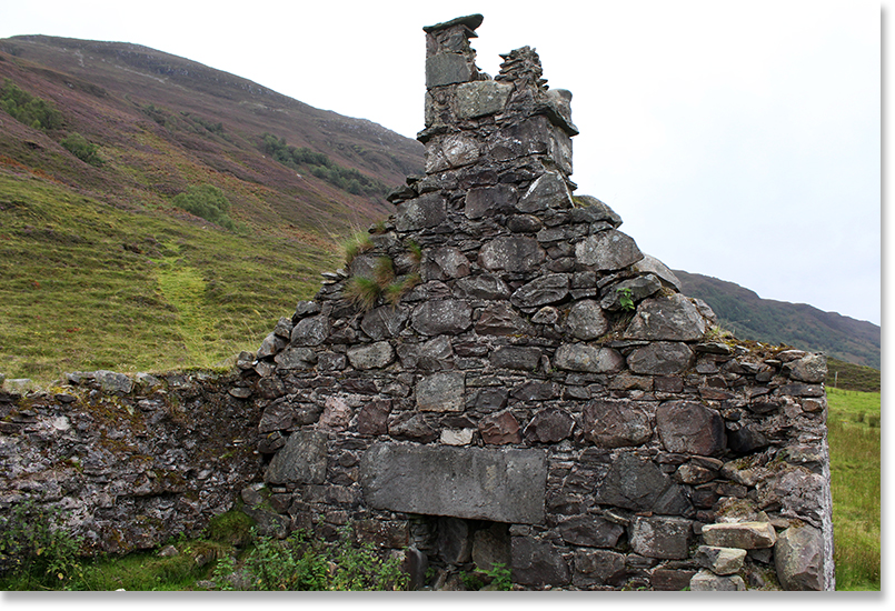 Blockhouse ruins which Finlay Matheson tells the story of in this interview.  Strathcarron, Ross and Cromarty, Scotland.