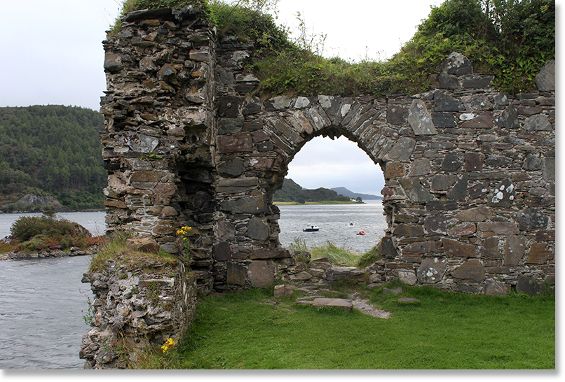 Remains of Strome Castle, once part of the ancient Earldom of Ross. It was originally built in the early fifteenth century. It is located by Loch Carron.