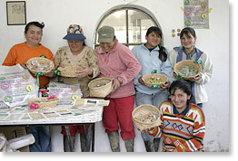 Members of FAMAS with baskets of their medicinal ointments