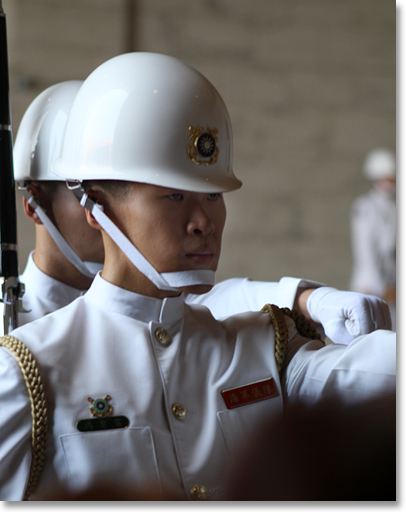 Changing of the Guard inside the Chiang Kai-shek Memorial Hall. 