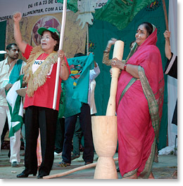 A cultural performance during the Via Campesina conference.