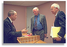 Bill Christison with Royal Commission members Rev. Richard Randerson and Sir Thomas Eichelbaum.