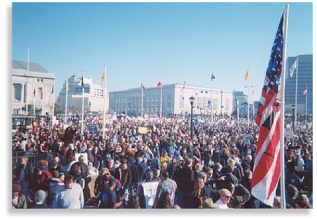 One of the largest peace demonstrations in the history of the San Francisco Bay Area took place Saturday, January 18, 2003.