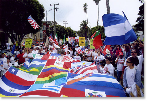 San Francisco May Day, 2007. Immigrants Rights Demo. Photo by Bruce Akizuki.