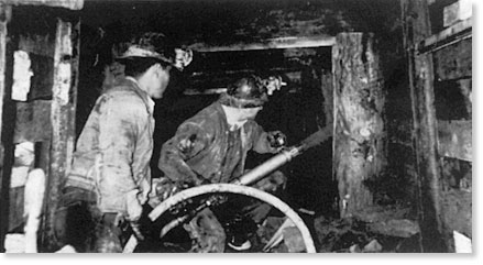 Mining uranium in the Navajo Nation. Photo by Milton Snow. Used courtesy of the Navajo Nation Museum.