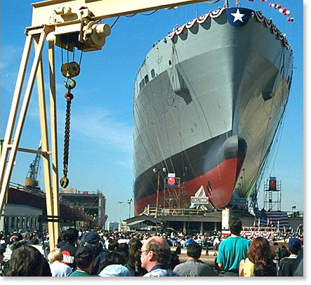 Preparing to launch the USNS Sisler, San Diego, California. Photo by Nic Paget-Clarke.