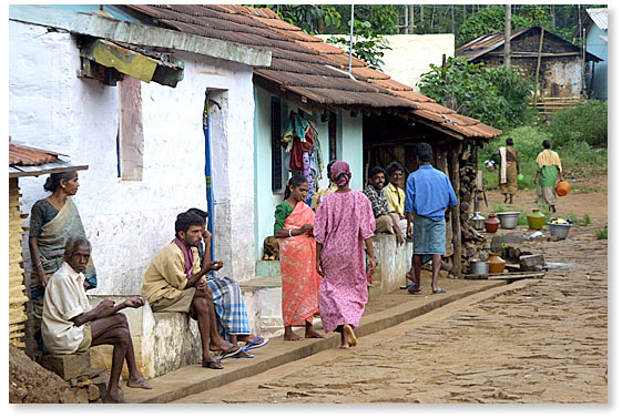 A village of the Malayali tribe, Tamil Nadu, India.