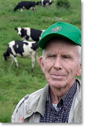 John Kinsman on his dairy farm near Lime Ridge, Wisconsin. Photo by Nic Paget-Clarke